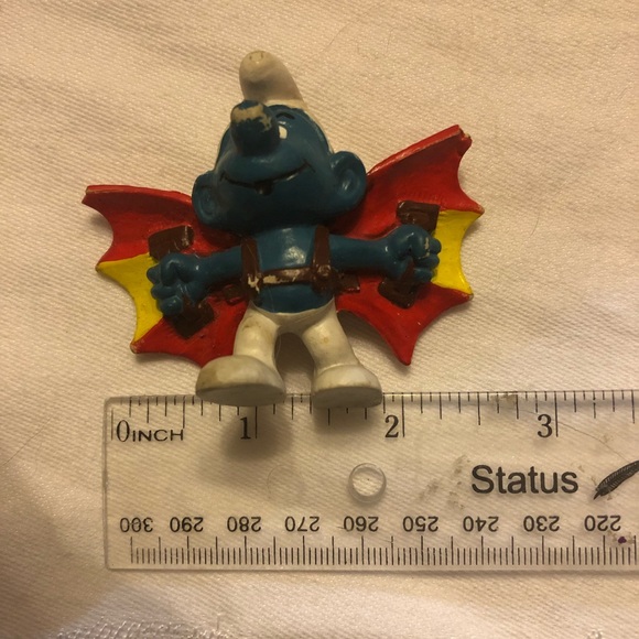 Smurfs 20036 Hang Glider Smurf Flying Wings Vintage Figure PVC Toy Figurine 80's - Picture 2 of 13